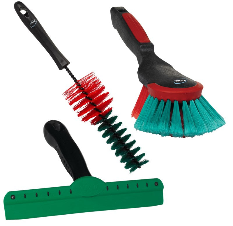 Vikan Transport Campaign Kit, 2 Brushes & 1 Wipe-N-Shine