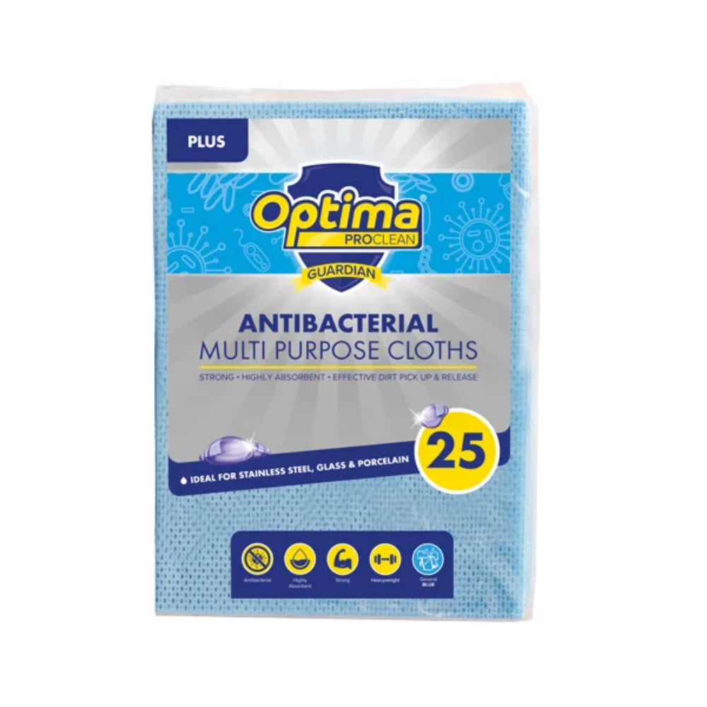 Optima Antibacterial Cloths - Pk25