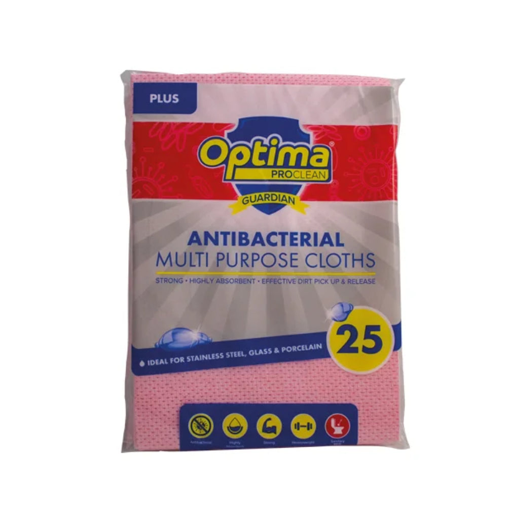 Optima Antibacterial Cloths - Pk25