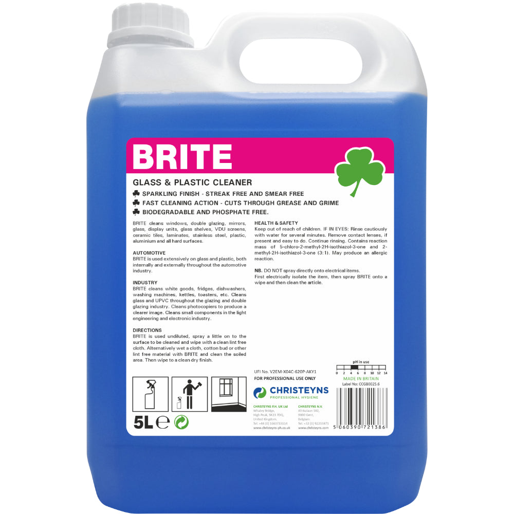 Christeyns BRITE Window, Mirror and Plastic Cleaner