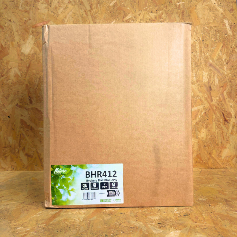 2Ply Blue Embossed Couch Roll - 40m x 500mm - 12 Rolls