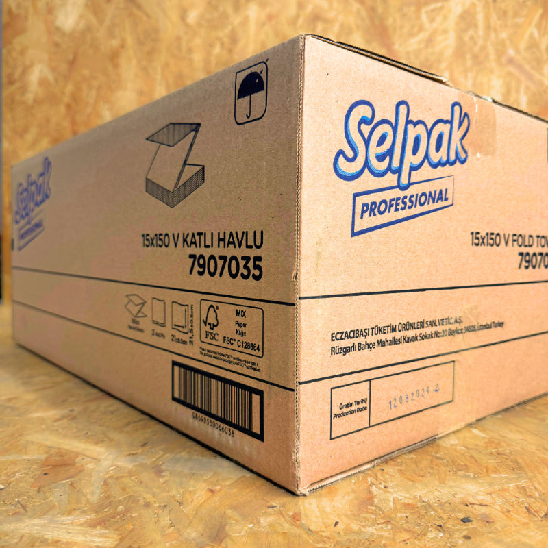 Pallet of 2ply Selpak Professional Hand Towel V Fold - 2250 Sheet
