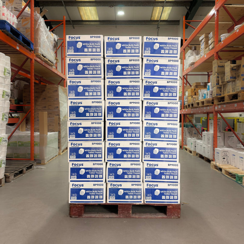 Pallet of 2Ply Bulk Pack Toilet Tissue - 103mm x 200mm - 9000 Sheet