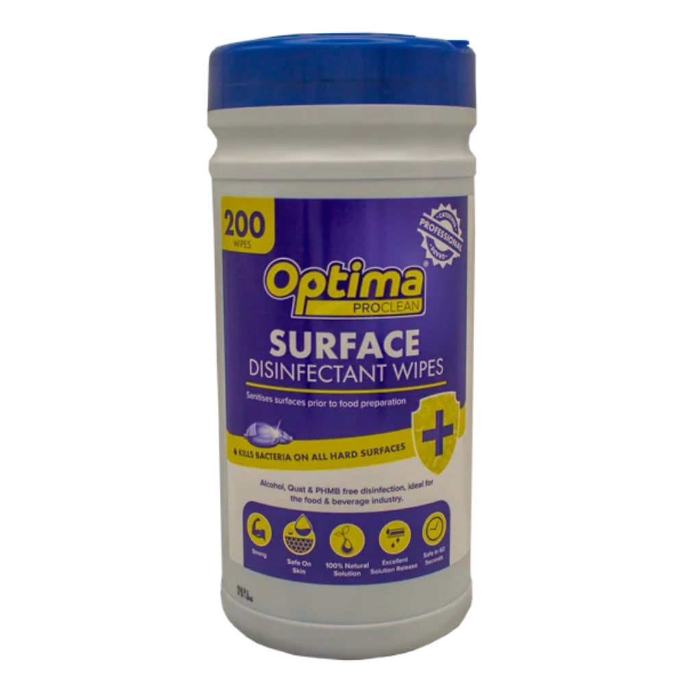 Optima Surface Disinfectant Wipes Tub 200 Wipes
